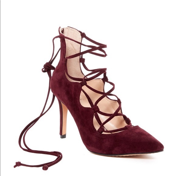 Vince Camuto Shoes - Vince Camuto Burgundy Lace Up Heels